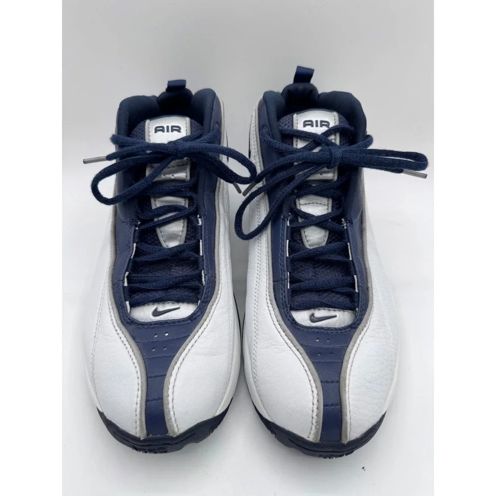 Nike 10 White‎ Navy Blue High Top Sneakers Men's Vintage 2002 Air Team Max Rare